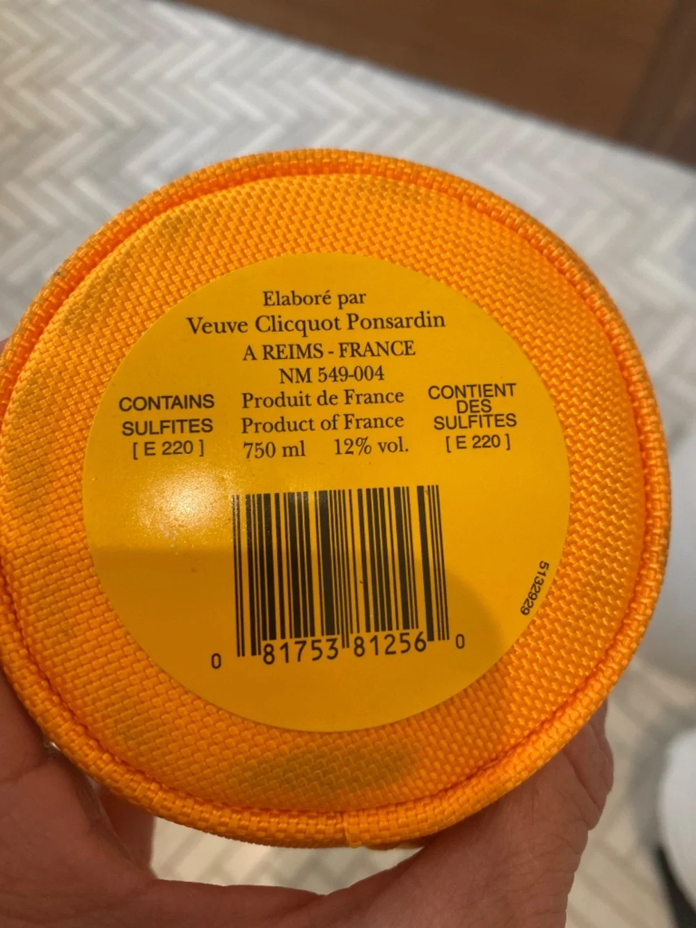 Veuve Clicquot Champagne Ice Jacket Bottle Cooler Sleeve – Insulated Zippered Ca